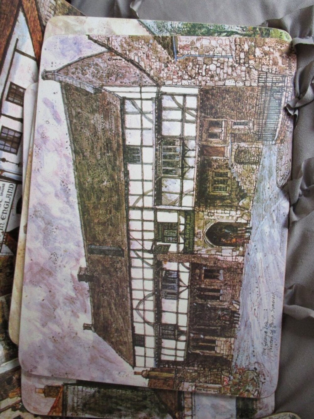 set of 6 vintage cork board table mats - Picture 5 of 16